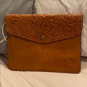 Brown leather Patricia Nash clutch bag